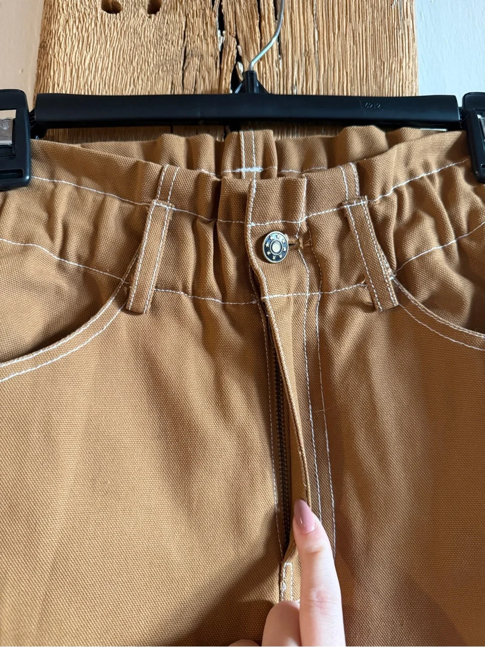 Emerson Fry Women's Size Small Caramel 100% Organic Cotton Barrel Work Pants - Picture 6 of 9